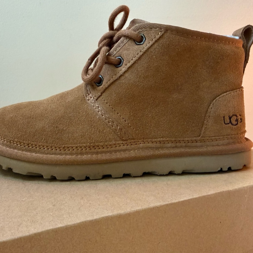 UGG Tan Suede Neumel Lace-Up Boots